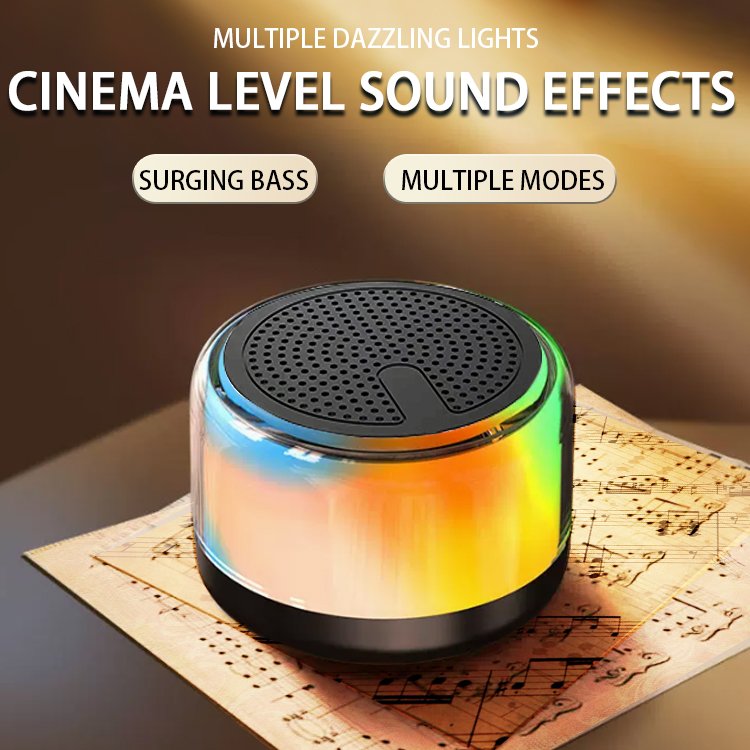 Mini Portable LED RGB Light Wireless Speaker USB Cool Flashing Outdoor Mini Portable Plastic