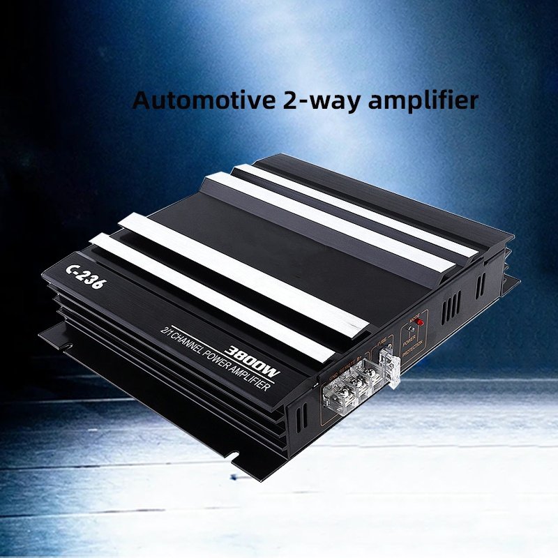 Professional Wholesale 12V Car Stereo Amplifier C-236 3800W Max Power 2 Channel Amplifier for Car