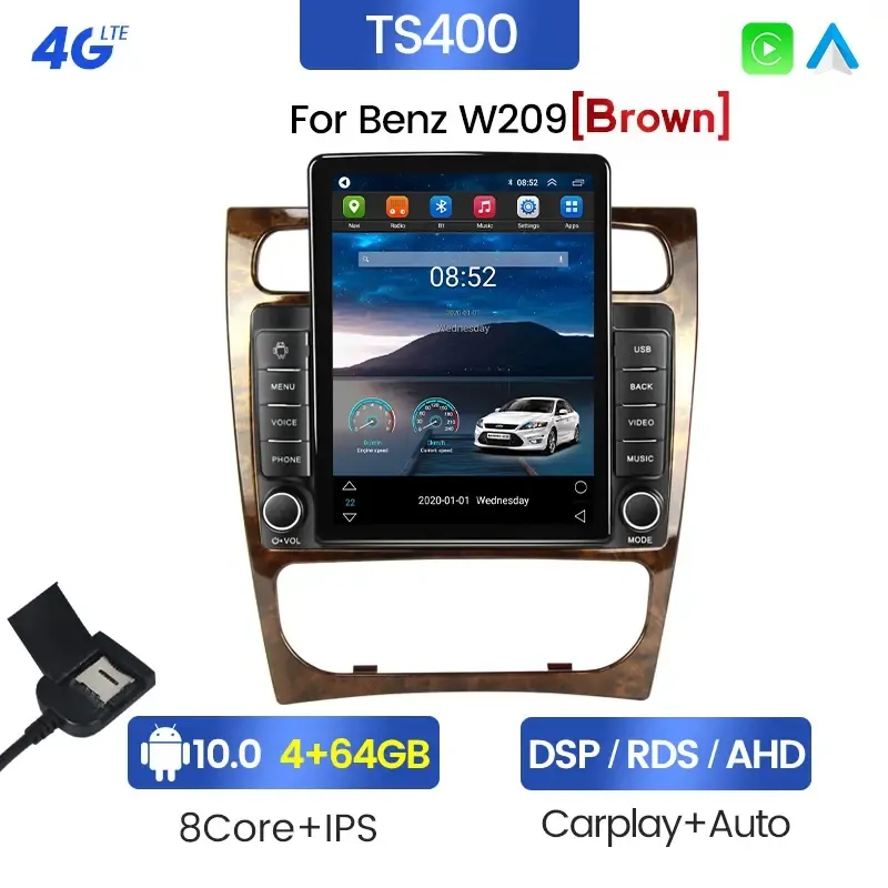 4+64GB Android IPS 2.5D Screen DSP Car VIDEO GPS for Benz W203 W209 W219 A-Class A160 C-Class C180 C200 CLK200 C230 GPS Audio