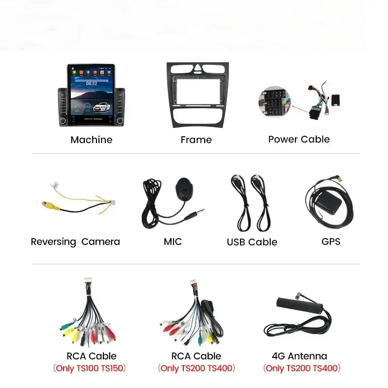 4+64GB Android IPS 2.5D Screen DSP Car VIDEO GPS for Benz W203 W209 W219 A-Class A160 C-Class C180 C200 CLK200 C230 GPS Audio
