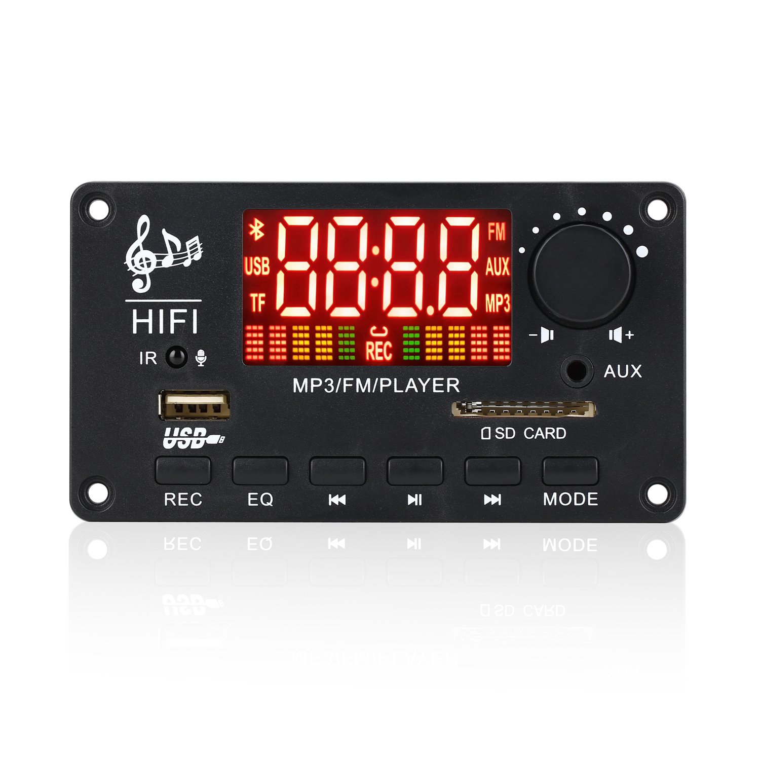 100W Amplifier MP3 WMA Decoder Board DIY Car MP3 Player USB Recording FM AUX Radio Handsfree Music Voice Recorder