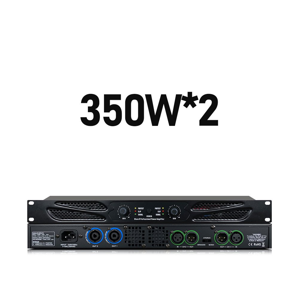 ERZHEN G-class Digital Power Amplifier Professional 2/4 Channel Power Amplifier/350W Power/1U Size