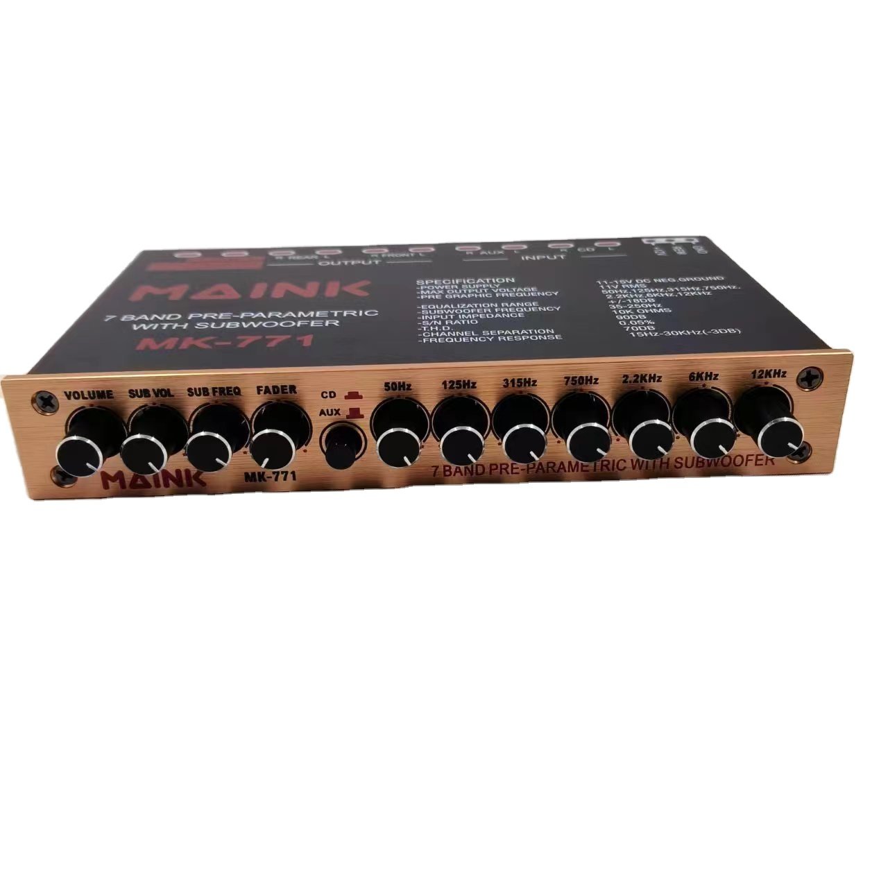 High-Performance Class AB Car Amplifiers 7-Band Equalizer CD/AUX Input Stereo EQ Front Rear Subwoofer Outputs Crossovers