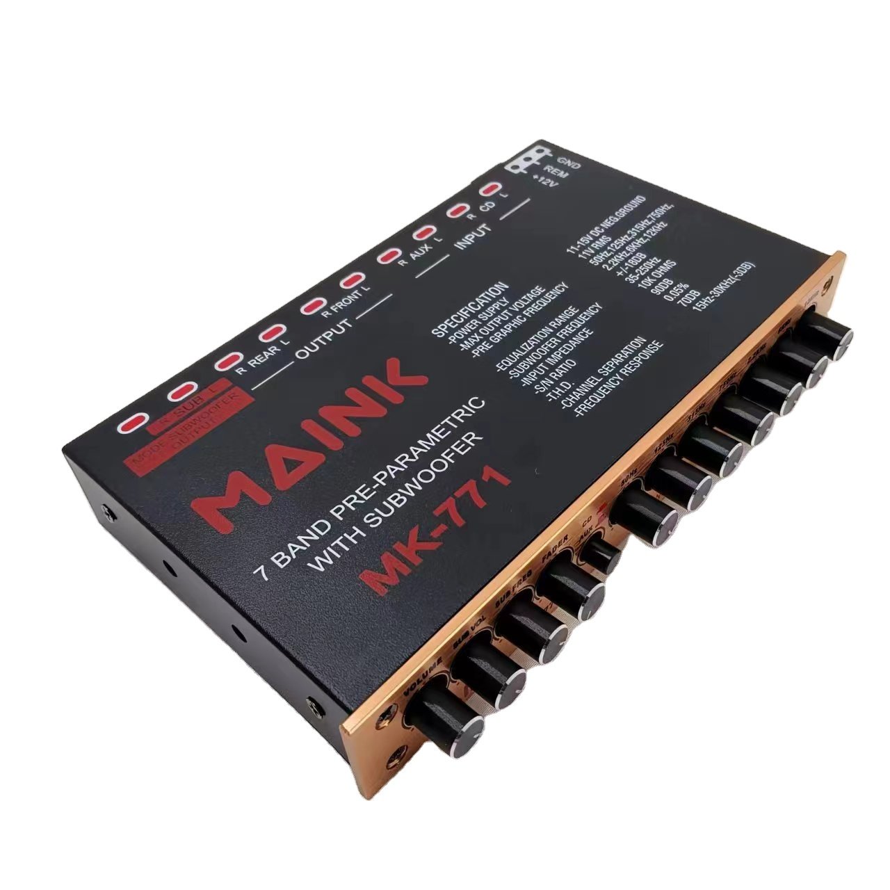High-Performance Class AB Car Amplifiers 7-Band Equalizer CD/AUX Input Stereo EQ Front Rear Subwoofer Outputs Crossovers