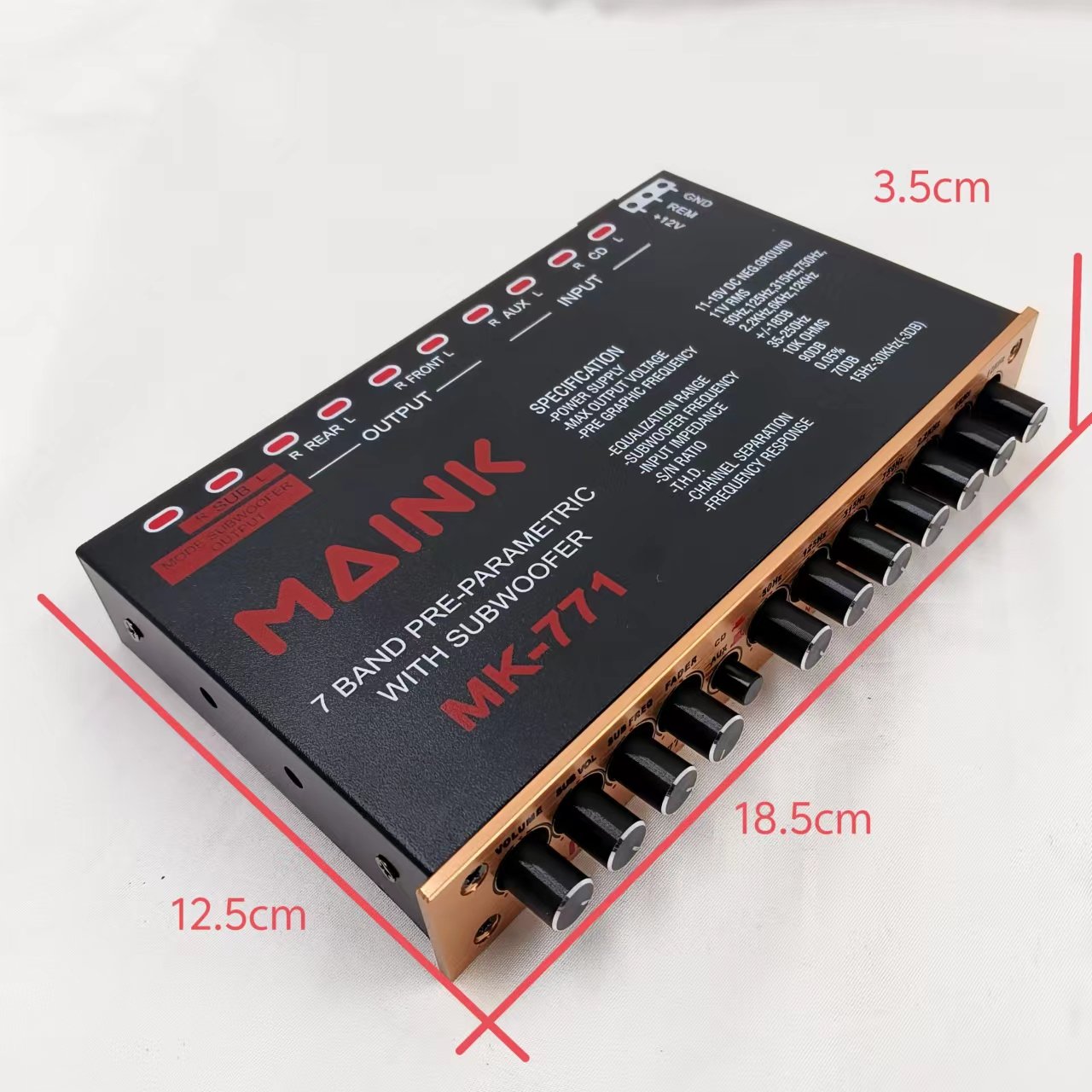 High-Performance Class AB Car Amplifiers 7-Band Equalizer CD/AUX Input Stereo EQ Front Rear Subwoofer Outputs Crossovers
