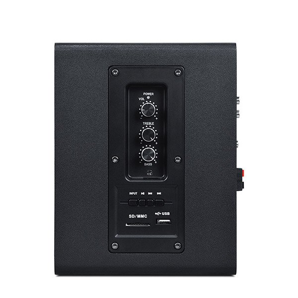 New Wooden Fiber Glass Woofer DVD USB SD MMC Card Wireless 2ch Stereo Sound 50W RMS Hi-Fi Blue Tooth Bookshelf Hifi Speaker