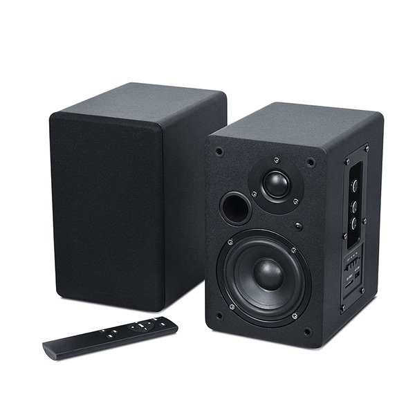 New Wooden Fiber Glass Woofer DVD USB SD MMC Card Wireless 2ch Stereo Sound 50W RMS Hi-Fi Blue Tooth Bookshelf Hifi Speaker