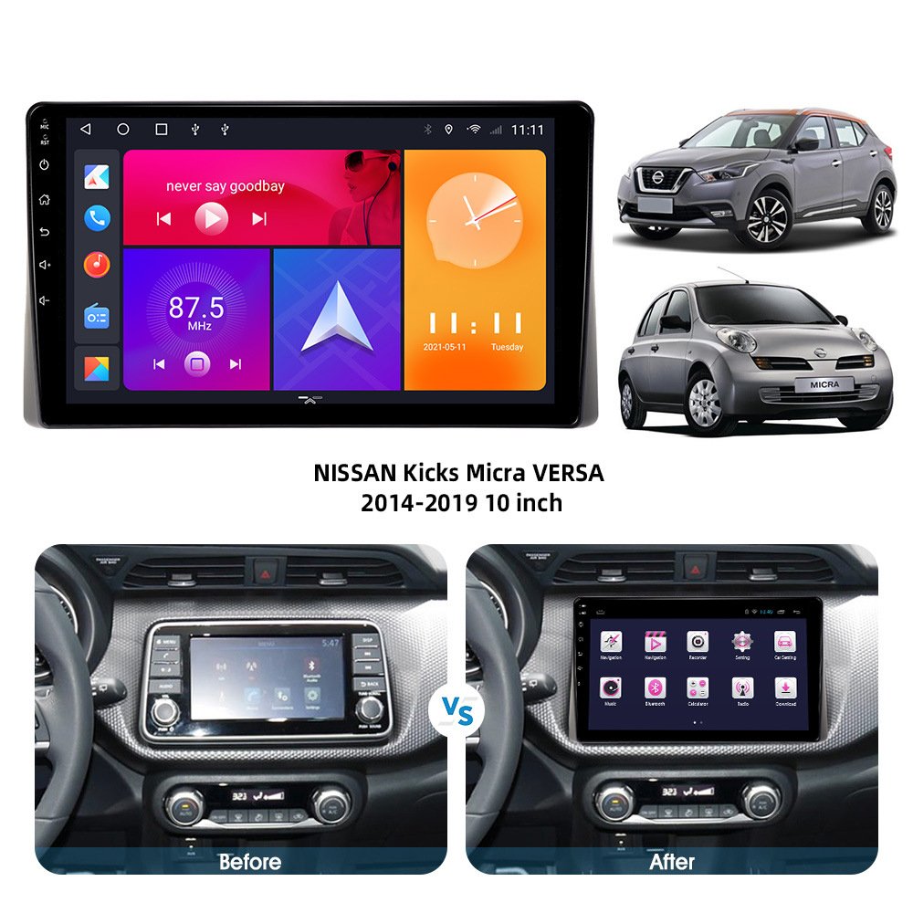 Android Car DVD 9inch Frame Kits for Nissan Micra Kicks 2017-2019 with Cable Wiring Harness other auto parts Accessories