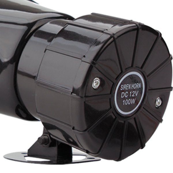 C- Car Siren Horn 7 Tone Siren Vehicle Loudspeaker with Handheld Microphone Amplifier 12V 100W Emergency Sounds