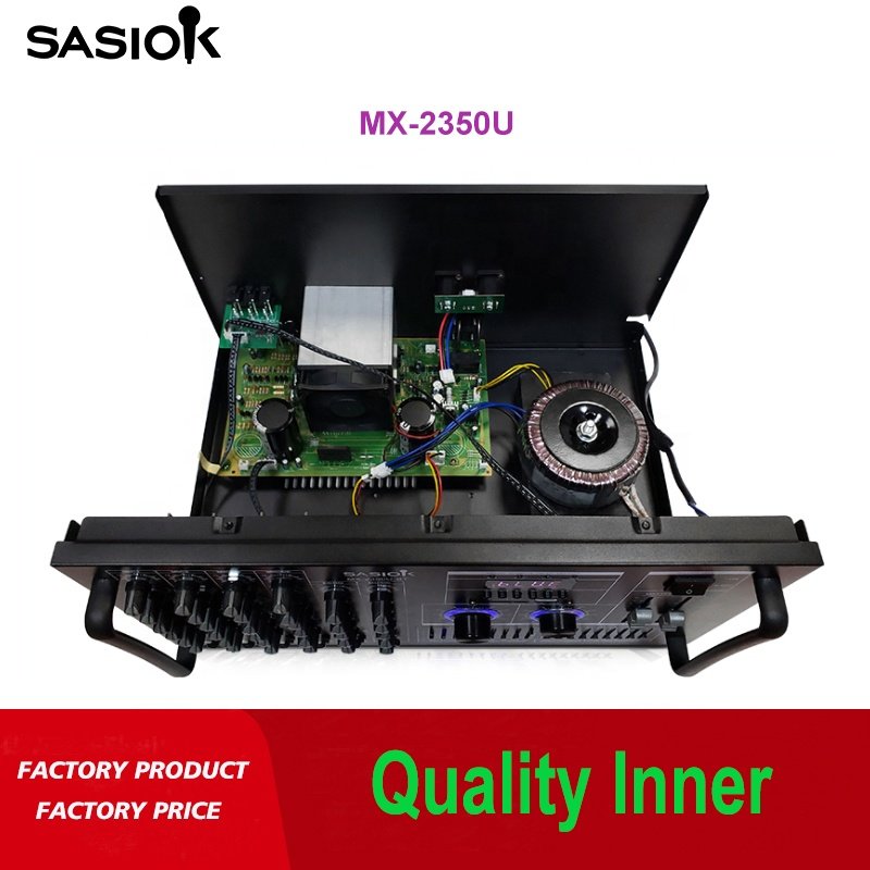 MX-2350U Mic Echo/delay 18-band Graphic Equalizer Digital Karaoke Amplifier Support BT/USB/SD/MMC/AUX/DVD/VCD/MP3/LED Display.