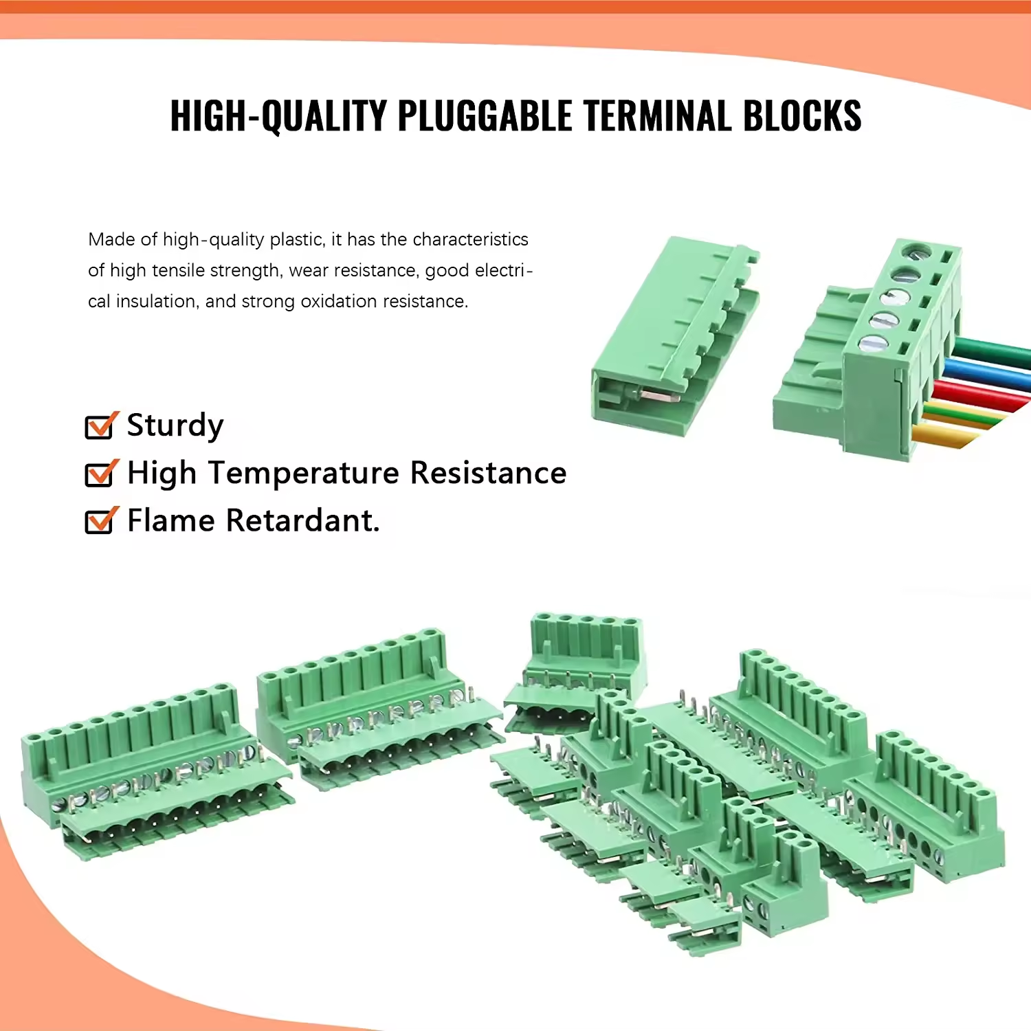 Aimer 3.81mm Pitch Pluggable Terminal Block 2-16pin Male Female 15EDG 3.81 Plug-In Receptacle Pcb Terminal Block Connector