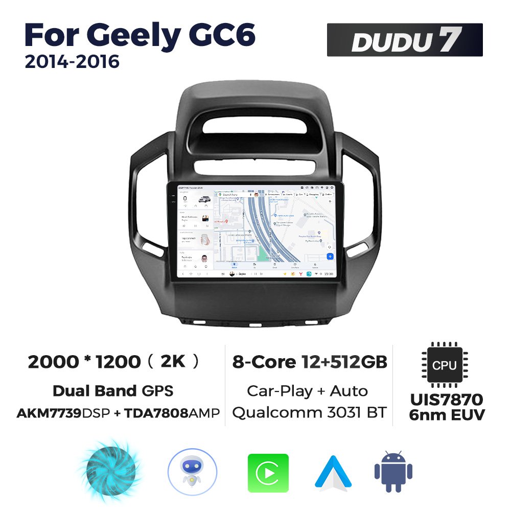 Mekede DUDUAUTO Car Radio Player BT5.0 4G WiFi Car-play Auto 360 Panoramic Camera for Geely GC6 2014 -2016 Support Dual Band GPS