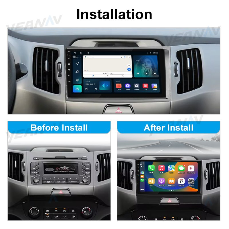 2 Din 9 Inch Android 12 Car Radio Head Unit for KIA Sportage 3 Bt WIFI 5G Handsfree Android Car Radio Autoestereo Android