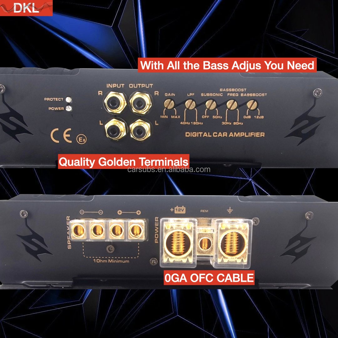USA Market Sound Quality Car Subwoofer Amplifier RMS 2000W Class D Peak 4000W SPL Strong Bass Car Amplifier Monoblock
