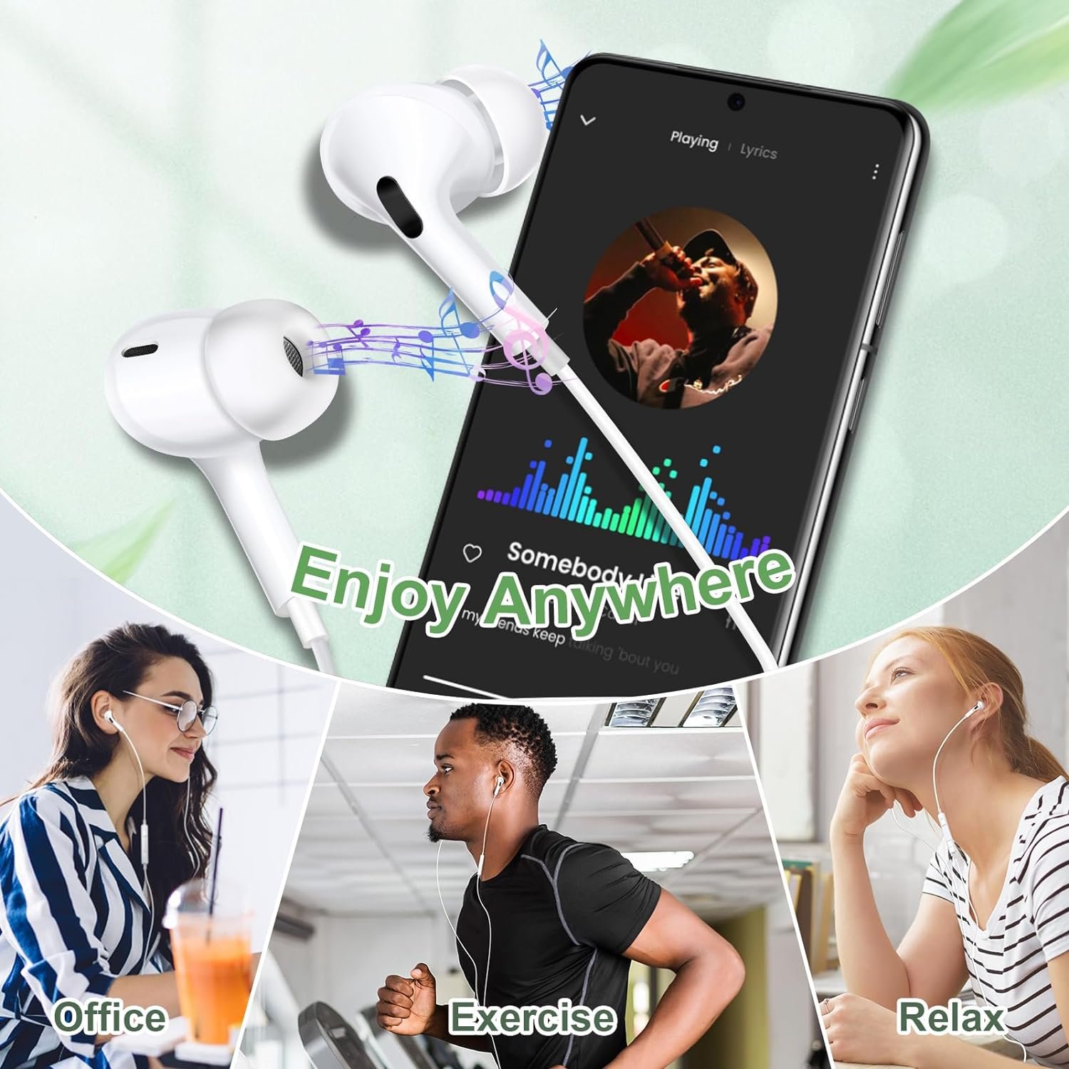 3.5Mm High Quality Wired in Ear Earbuds Earphones New Design Wired C Type Girls Type C Earphones Adapter Auriculares Earphones