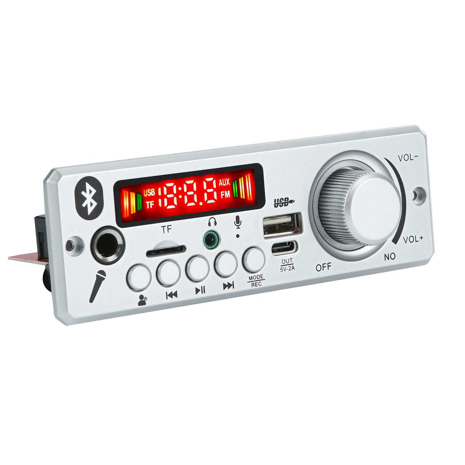 80W DIY Car MP3 Player Bluetooth 5.0 FM Radio Board 6.5mm Microphone 12V AUX USB Handsfree Recorder TF Car MP3 Decoder Amplifier