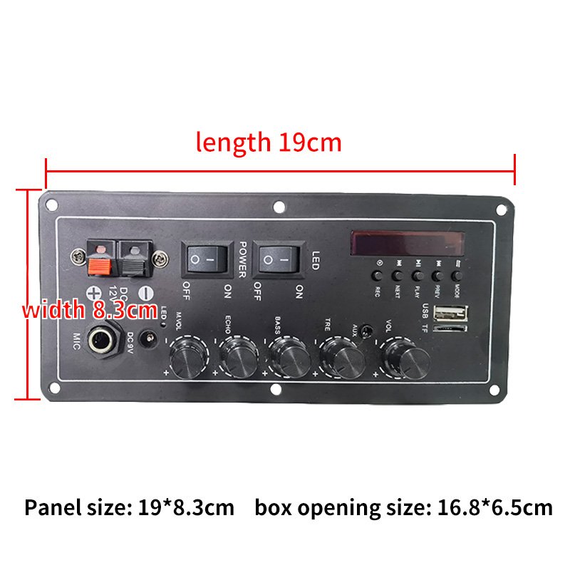 Hot Sale Rechargeable 12V Digital BT MIC Home Stereo Receiver Amplifier FM Receiver TF USB Mixer 2CH Karaoke Power Cars