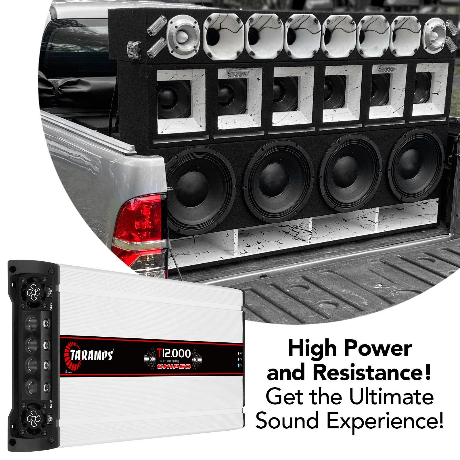 Taramps T 12.000 Chipeo Amplifier 12000 Watts RMS 1 Channel Car Audio Peak Power 13300W RMS Monoblock Amp SoundSystem Automotive