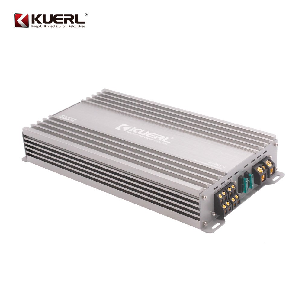 Silver 12V Car Audio Four Channel Power Amplifier 4*80W High Power Car Audio Modified Power Amplifier