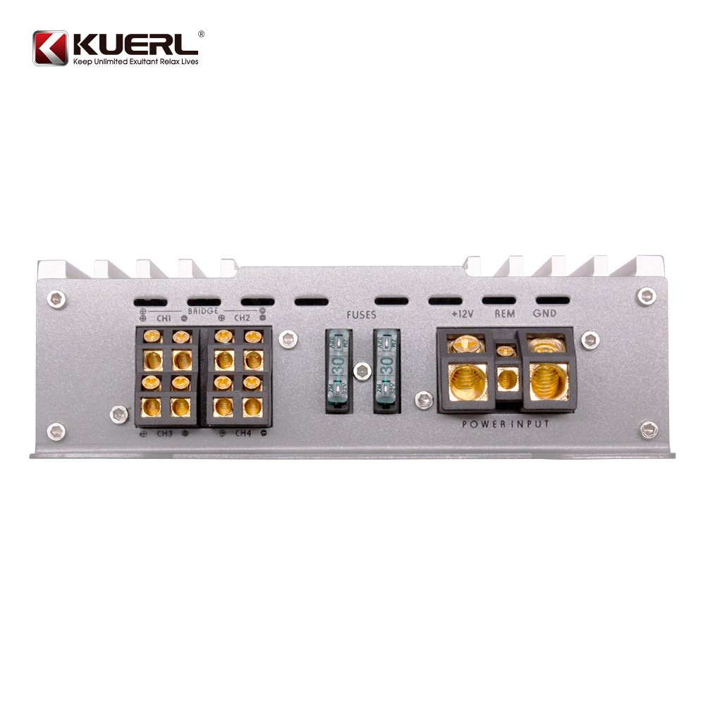 Silver 12V Car Audio Four Channel Power Amplifier 4*80W High Power Car Audio Modified Power Amplifier