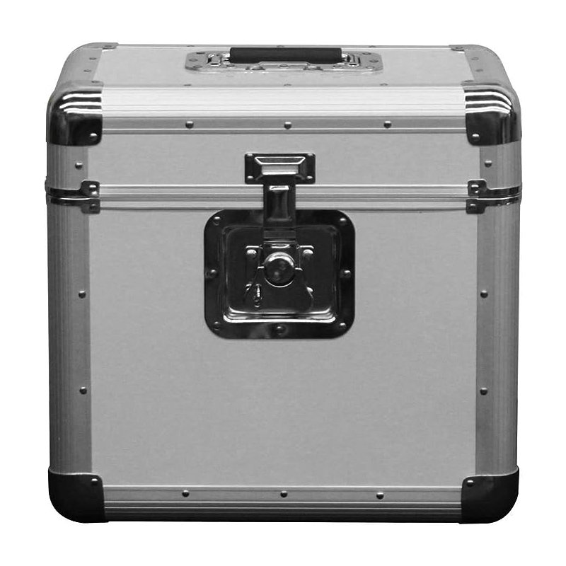 Silver Aluminum Vinyl Record Storage Box Portable LPs Carrying Case Hold 50 Vinyl Record Collect & Organizer With Lock