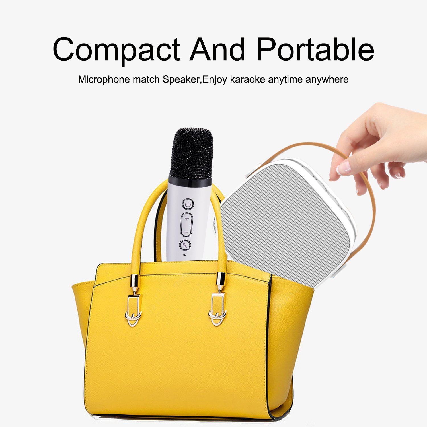 P2 Portable Karaoke Wireless Speaker With Wireless Microphones Small Karaoke Machine Music Box Mini Speaker Support TF Card