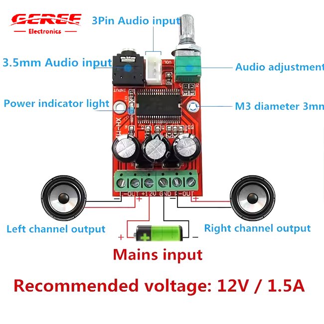 Original Binding Yamaha Digital Amplifier DC12V Subwoofer Amplifier For Home YD138-E Chip Class D Amplifier Board 5.0 Bluetooth