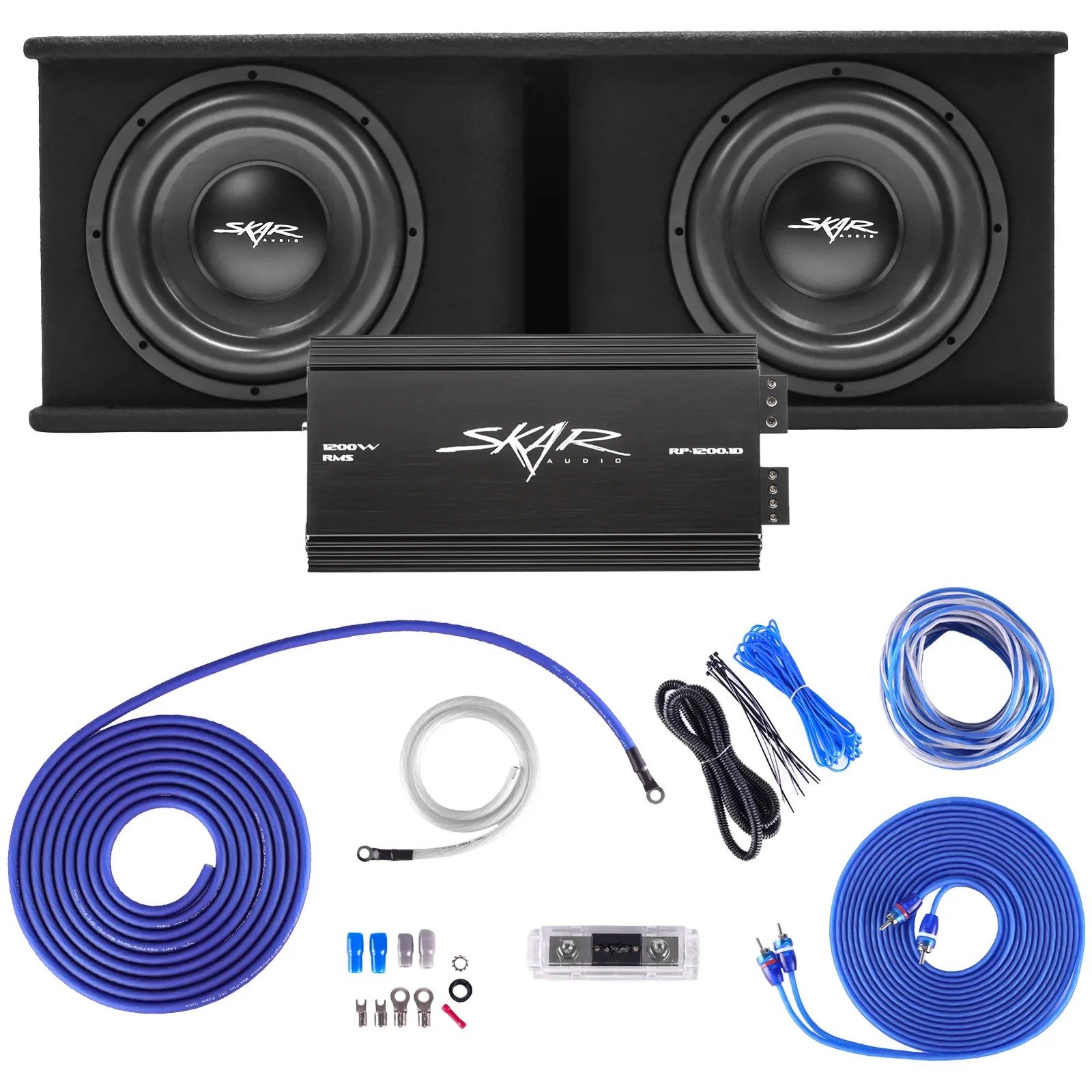 Best Offer Original Skar Audio Sdr-2X12D4 Dual 12" 2400 Watt Loaded Ported Subwoofer Enclosure & Amplifiers