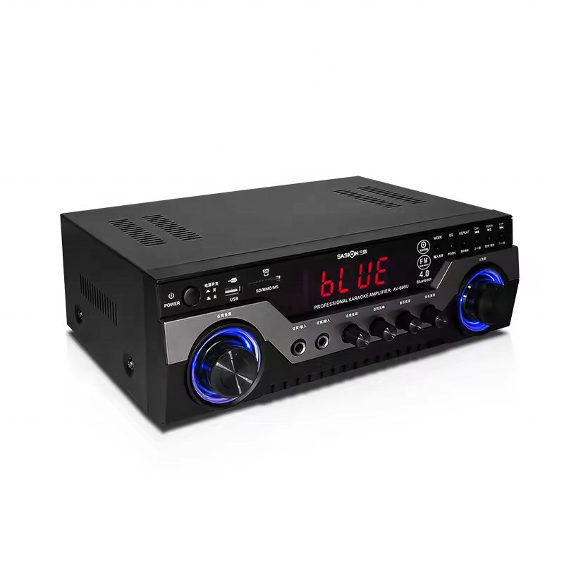 AV-666U Optical COAXIAL Input Professional Mic. Mixing Sound Amplifier with BT/USB/SD/MMC/MS/AUX/FM Functions & EQ Mode.