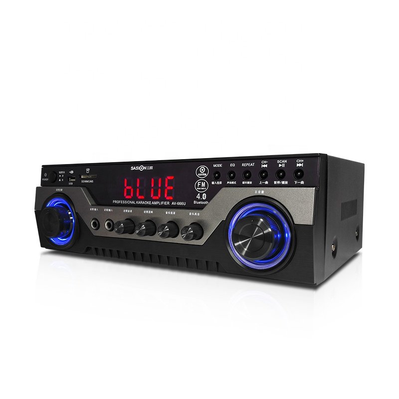 AV-666U Optical COAXIAL Input Professional Mic. Mixing Sound Amplifier with BT/USB/SD/MMC/MS/AUX/FM Functions & EQ Mode.