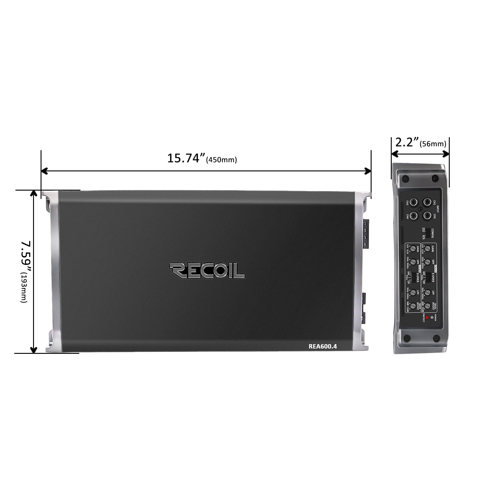 REA600.4 1040 Watts Full-Range Class A/B 4-Channel Car Audio Amplifier, 2-3 Ohm Stable, Mosfet Power Supply, Bridgeable