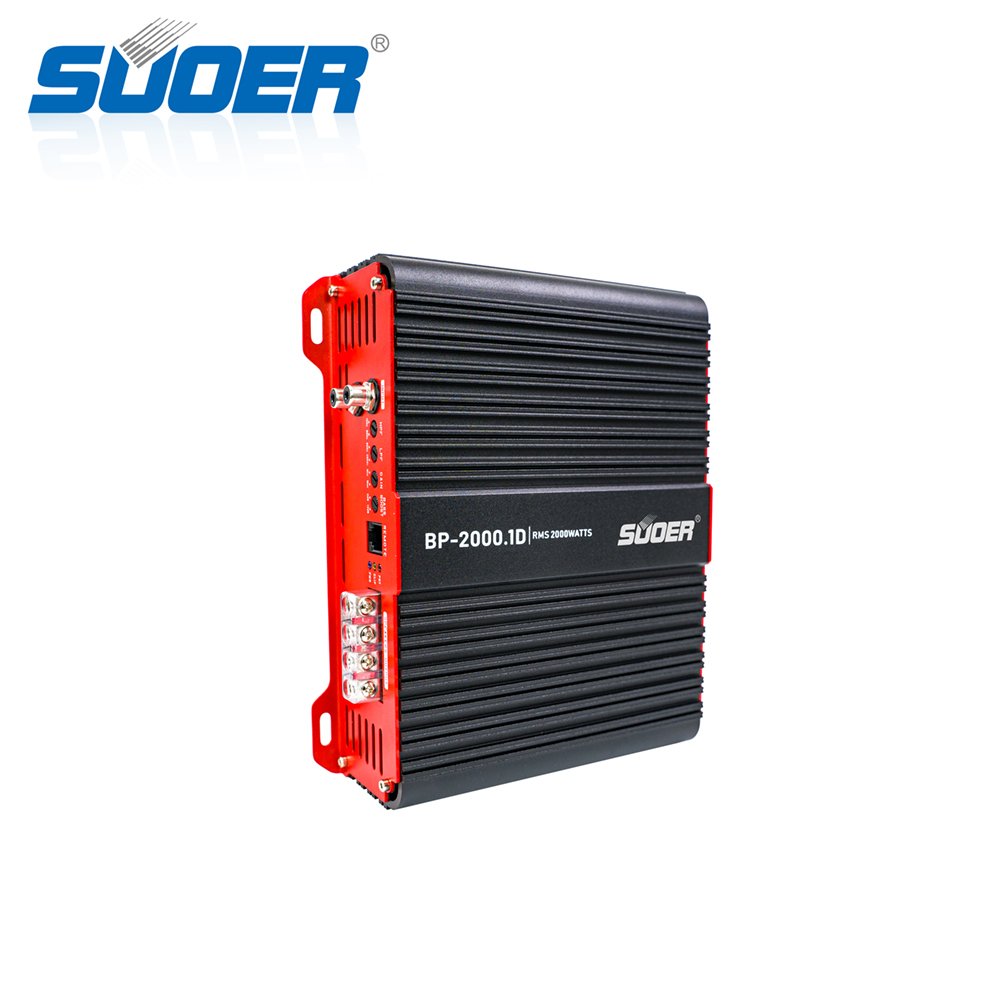 Suoer BP-2000 Monoblock Class D Car Amplifier 12V Auto RMS Power with Single Channel Crossovers