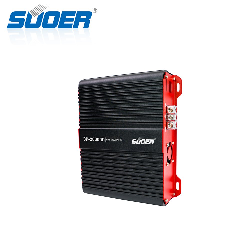Suoer BP-2000 Monoblock Class D Car Amplifier 12V Auto RMS Power with Single Channel Crossovers