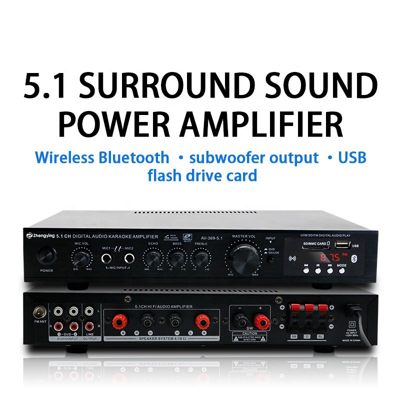 Ktv Home Theatre System 2 Mics Input Speaker Mixer Professional Audio Stereo Power Amplifier Board LDZS 5.1 Channel Nobsound