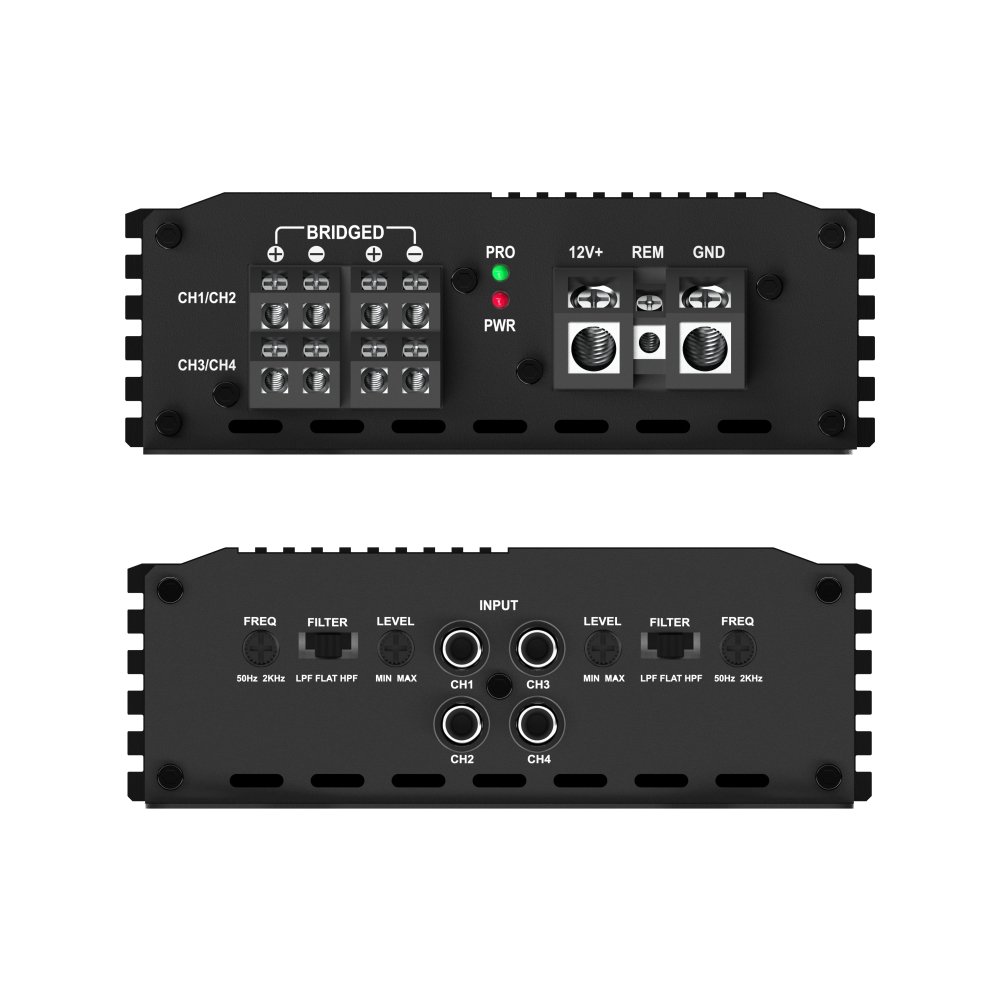 HD-200.4D Class D 4 Channels RMS 4*200W Max 2400w Compact Size High Power Car Amplifier 12V