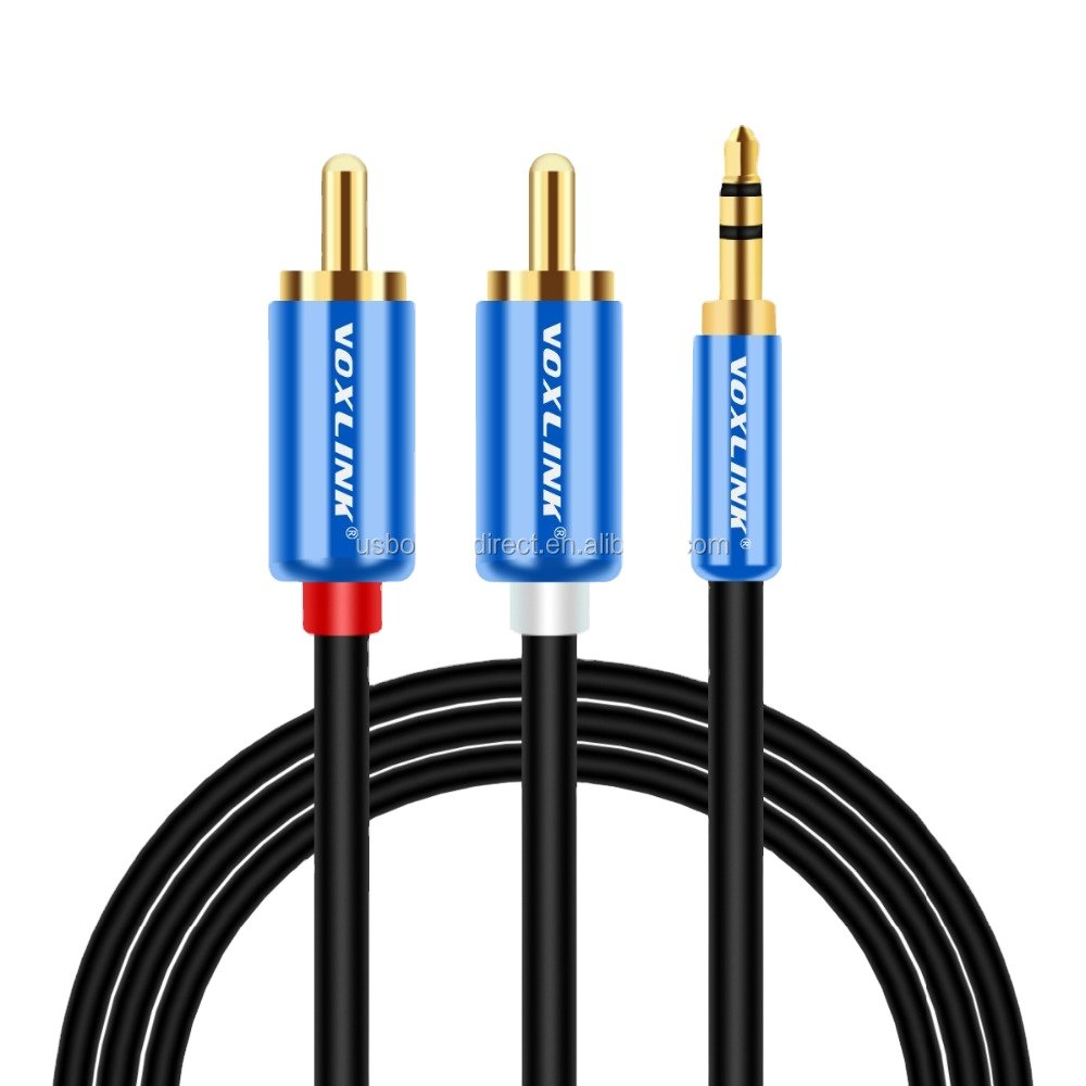 VOXLINK Cheap Product HIFI RCA Jack Audio Cable Premium Version 3.5mm to 2RCA AUX Cable for Edifer Home Theater DVD ,1m