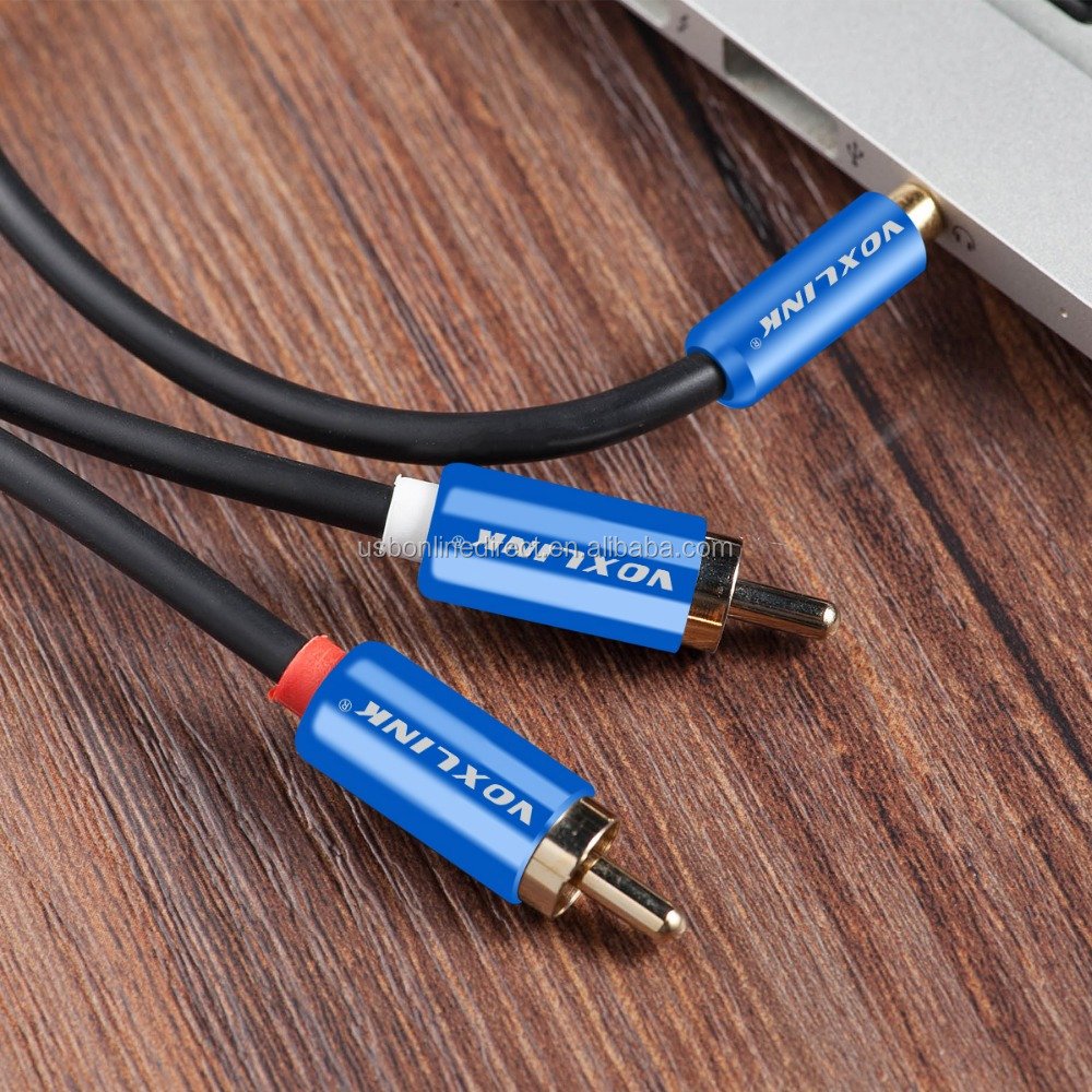 VOXLINK Cheap Product HIFI RCA Jack Audio Cable Premium Version 3.5mm to 2RCA AUX Cable for Edifer Home Theater DVD ,1m