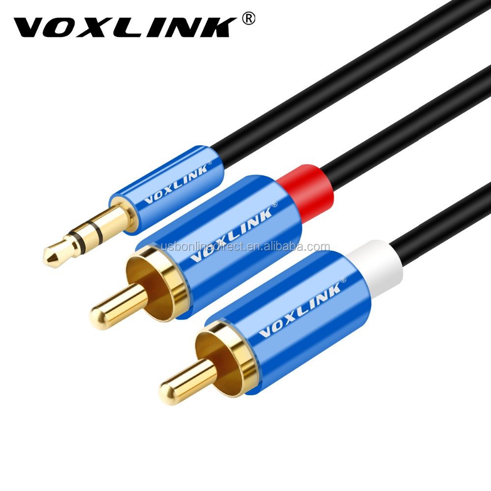 VOXLINK Cheap Product HIFI RCA Jack Audio Cable Premium Version 3.5mm to 2RCA AUX Cable for Edifer Home Theater DVD ,1m