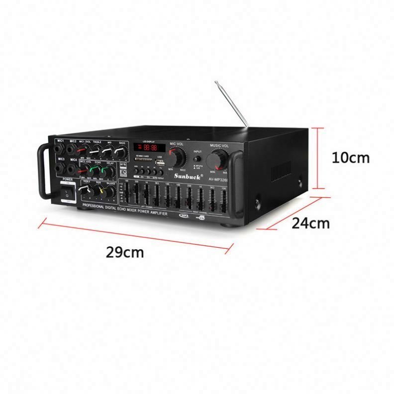 AOSHEN MP326BT 2000W EQ BT Stereo 4 Ohm Mono 20000 Watt Car Amplifier 4Ch