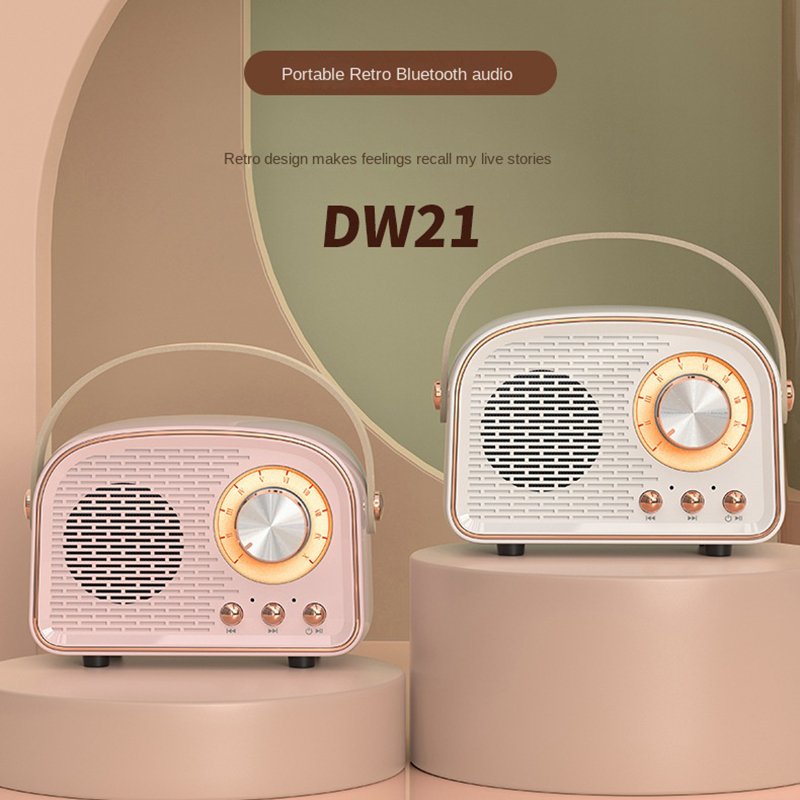 Retro Mini Bluetooth Speaker DW21 Classical Music Player Sound Stereo Subwoofer Portable Decoration Speakers Home Music Player