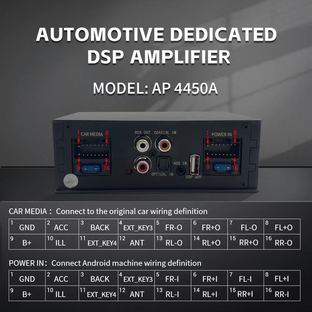 Factory Best-selling High-power Car Audio Dsp Amplifier Processor Car Stereo Power Amplifier Suitable for Android Large Screens