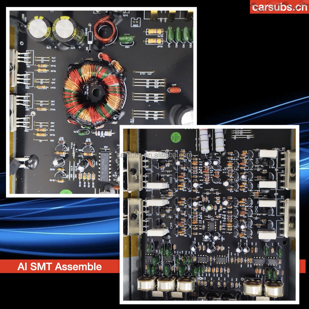 Car Stereo Amplifier RMS 90W 4CH 3 Way Tweeter Bass Speakers 2 Way Peak 3600W Fullrange Amplifier Class AB Car Amplifier
