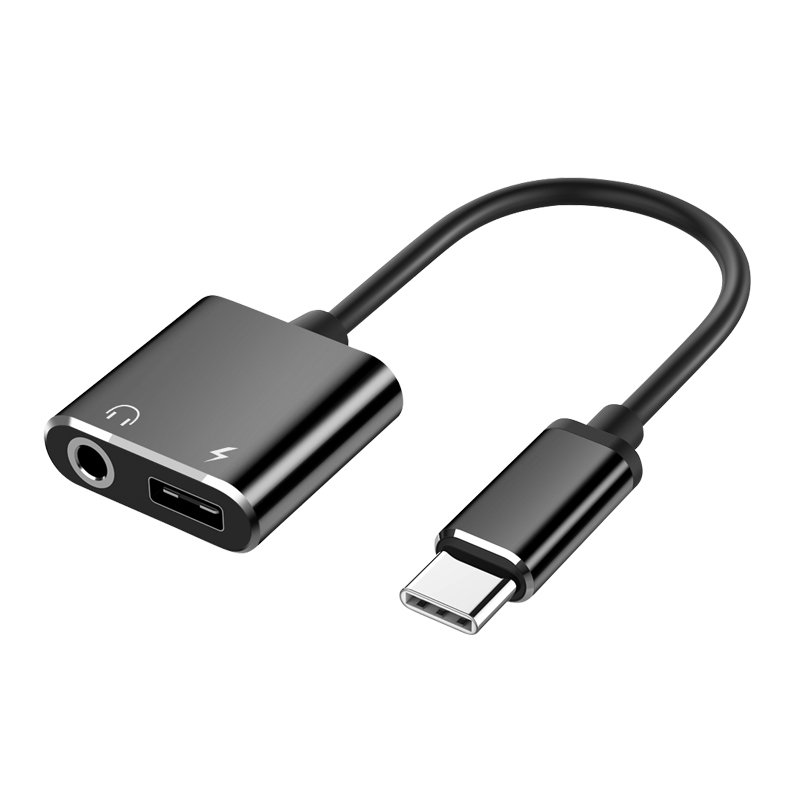 USB C to 3.5mm Headphone and Charger Adapter 2 in 1 USB C to Aux Audio Jack with PD 60W Fast Charging Cable Cord