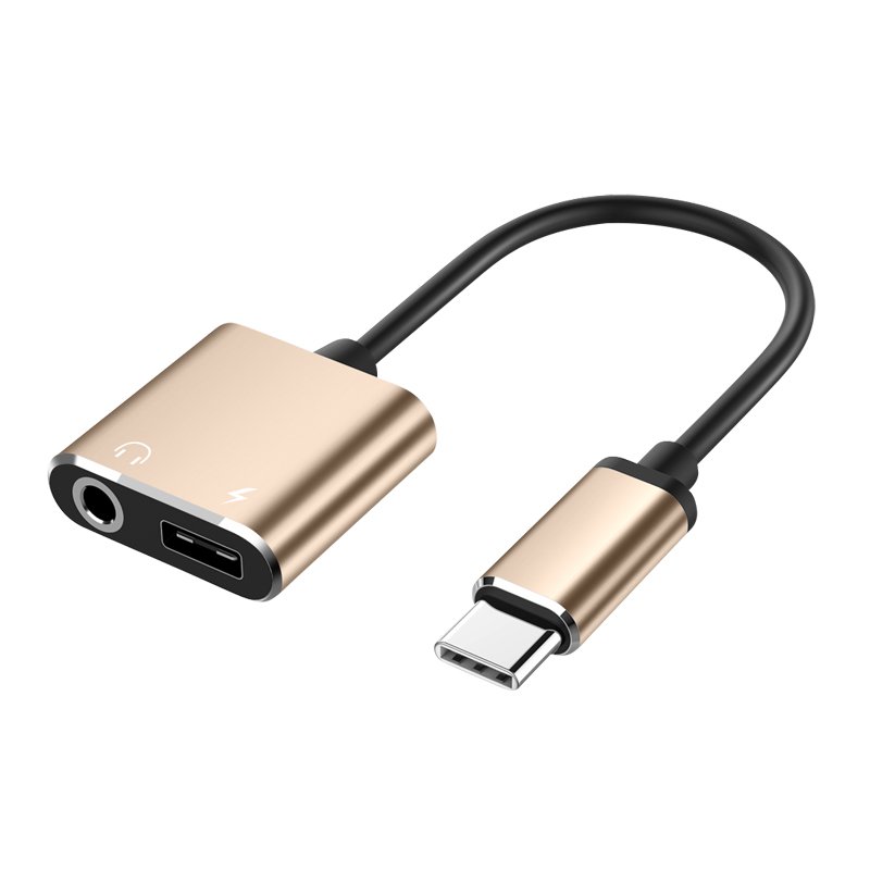 USB C to 3.5mm Headphone and Charger Adapter 2 in 1 USB C to Aux Audio Jack with PD 60W Fast Charging Cable Cord