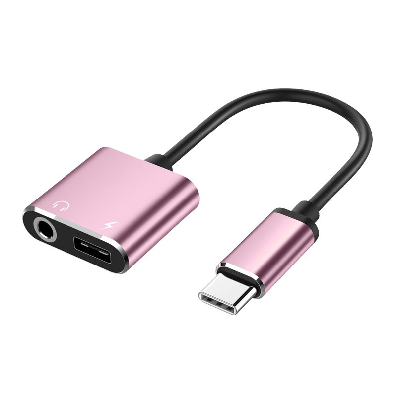 USB C to 3.5mm Headphone and Charger Adapter 2 in 1 USB C to Aux Audio Jack with PD 60W Fast Charging Cable Cord