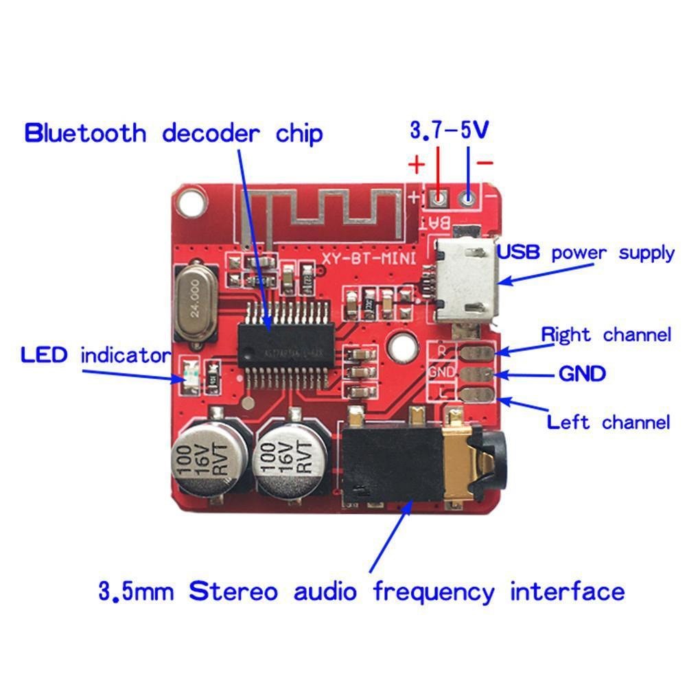 XY-BT-Mini Mp3 Bluetooth 4.1 Decoding Board 5v Lossless Decoder Car Speaker Audio Circuit Board Stereo Audio Receiver Module
