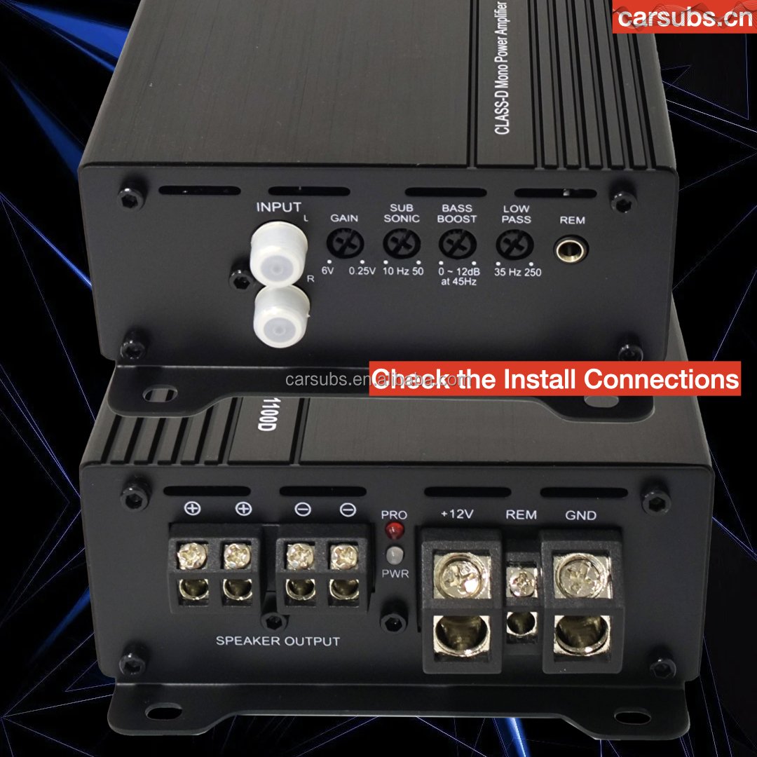 AMPX1100D Car Stereo Mono Amplifier 3800W 1D Strong Bass Subwoofer Amp Class D Car Amplifier Monoblock