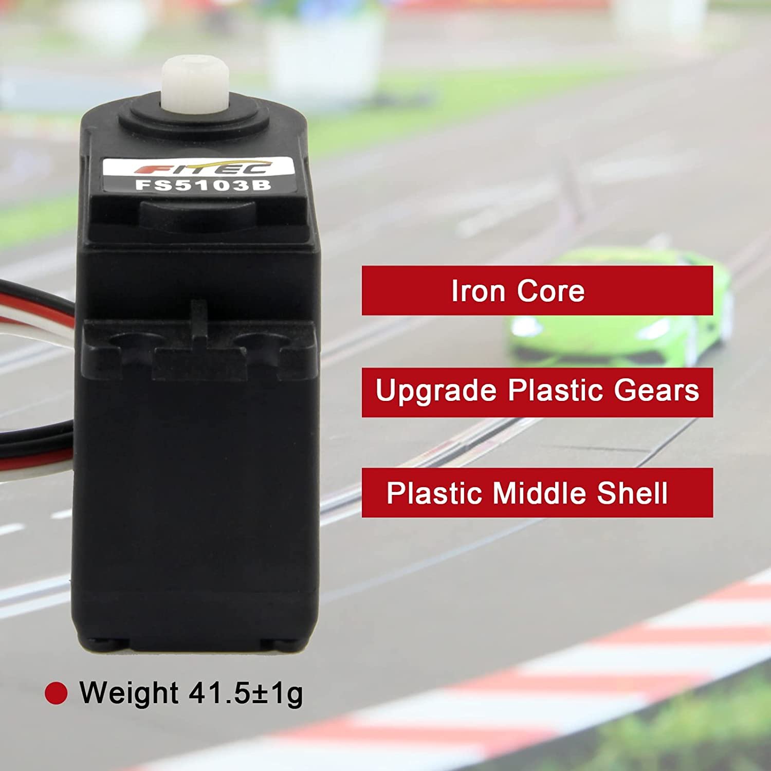 3KG 180 Degree Analog Servo FS5103B Unisex General-Purpose Standard Servo Motor Components Low-Cost Plastic Gear with Gyros Case