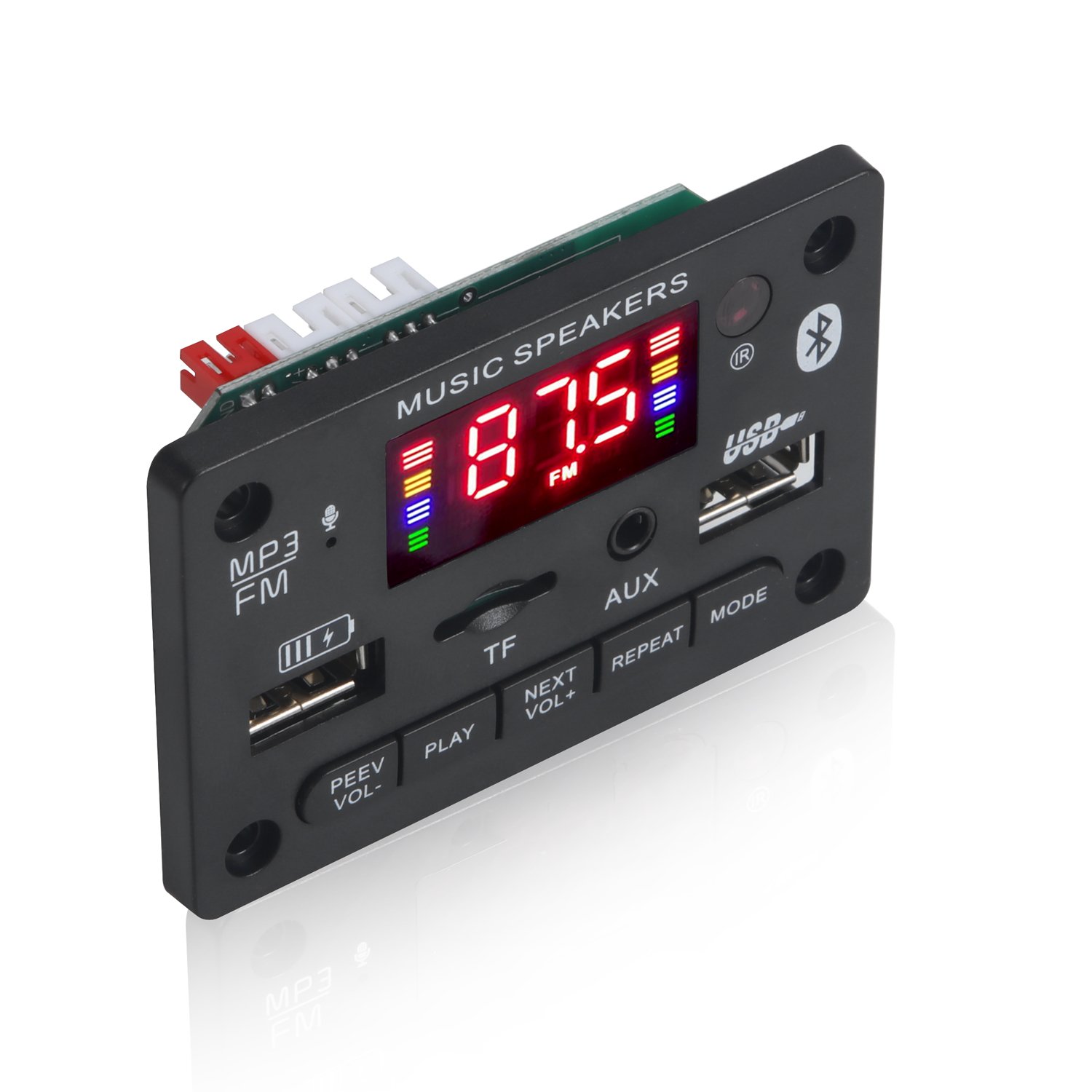 2*40W Class D DIY Control Stereo Audio Digital Power Amplifier 12V 80W Decoder Board Car MP3 Player USB Record FM AUX Radio