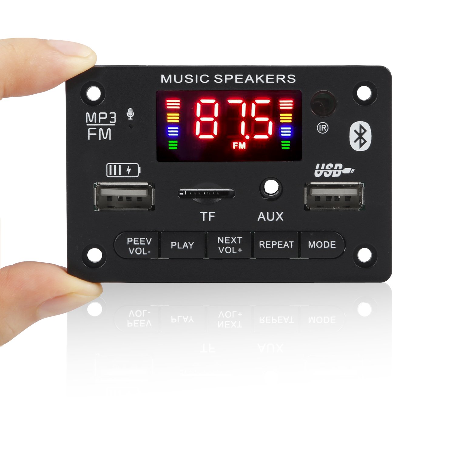 2*40W Class D DIY Control Stereo Audio Digital Power Amplifier 12V 80W Decoder Board Car MP3 Player USB Record FM AUX Radio